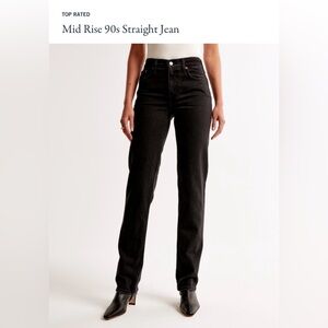Abercrombie mid rise 90s straight jeans, size 28/6R